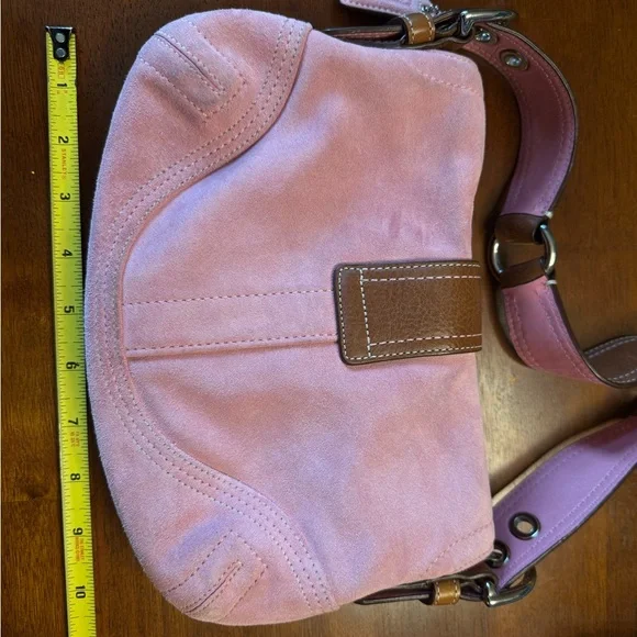 Vintage Coach Pink Suede Soho Purse - Picture 5 of 7